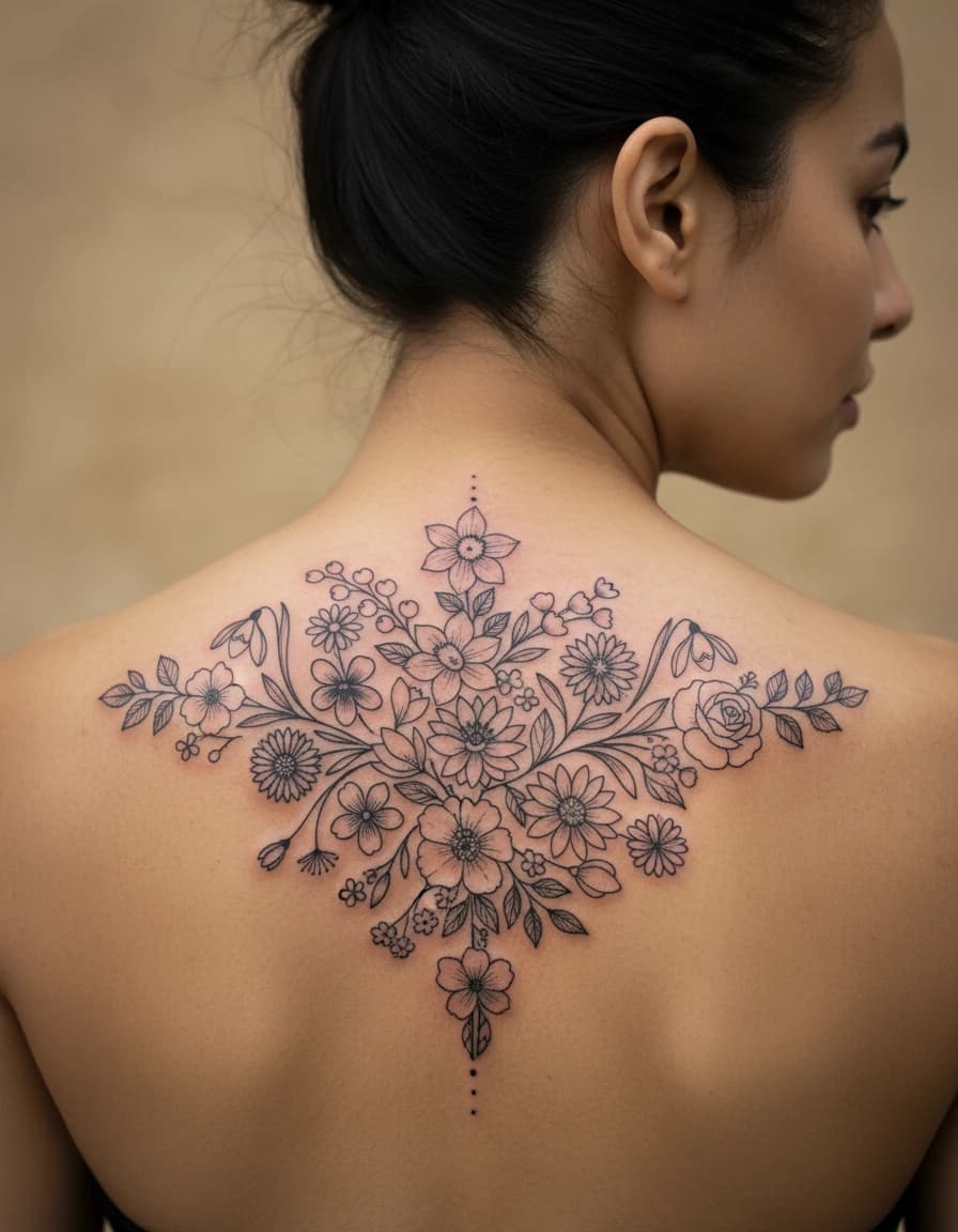 Tatouage de fleur de naissance