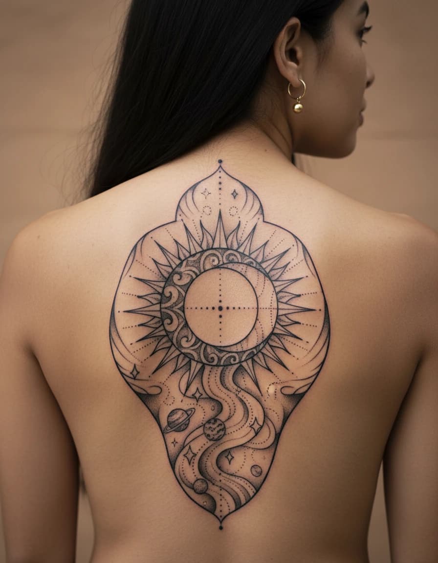Tatouage soleil et lune