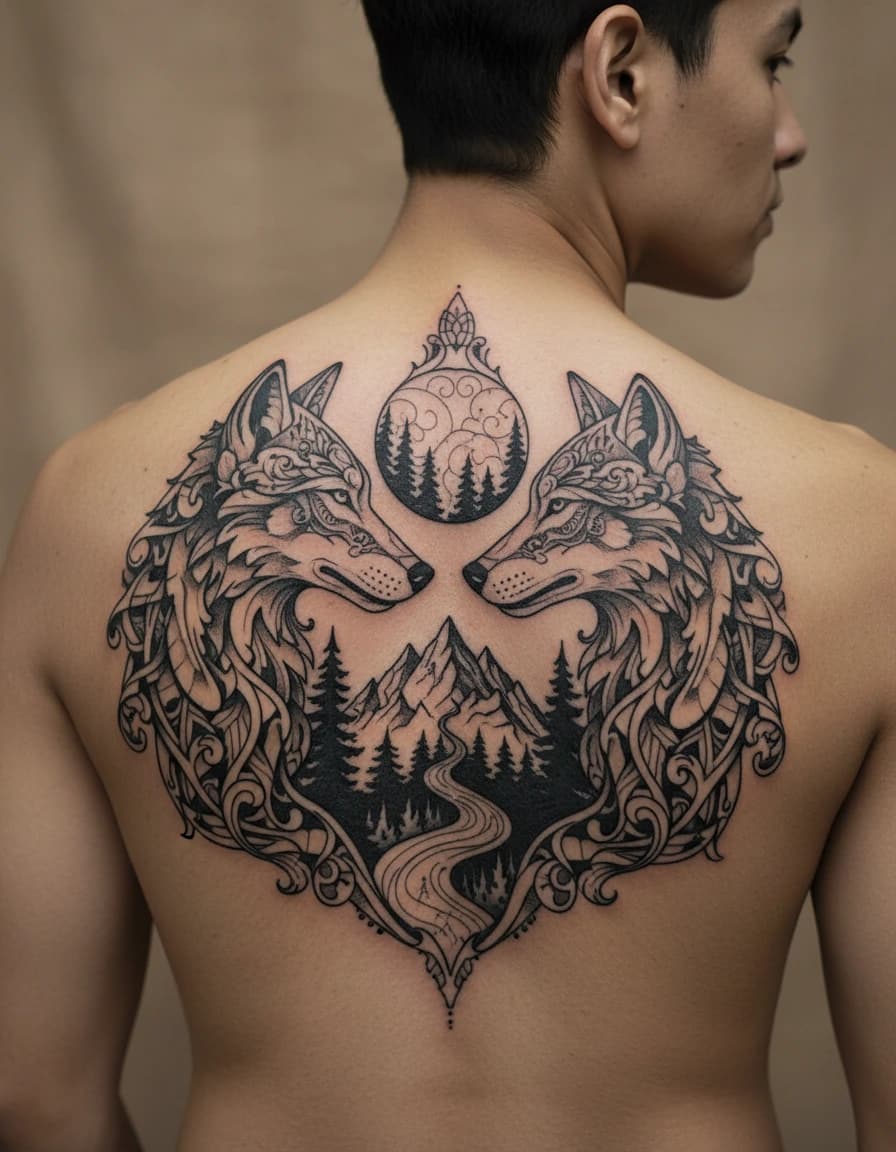 Tatouage de loup